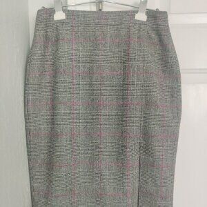 J. Crew Wool Skirt Black and Pink Size 6